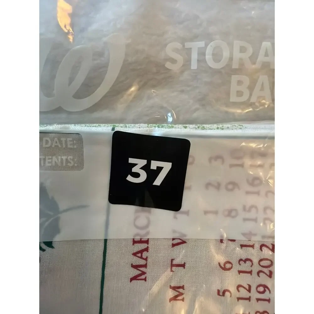 Vintage 2001 Calendar Tea Towel Flowers Fruit Linen Kitchen Wall Hanging Decor